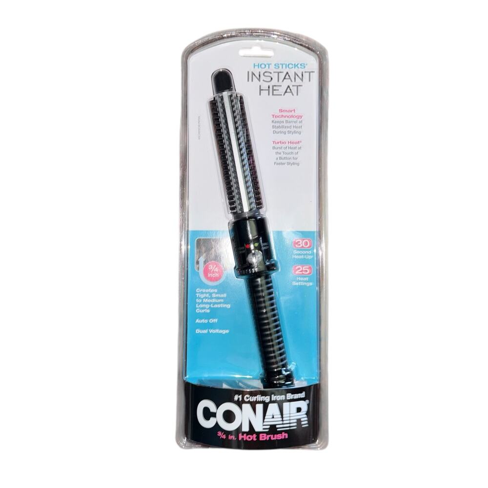 Conair Hot Sticks Instant Heat 3/4" Hot Brush Curling Iron Smart Technology New